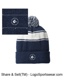 Sport-Tek Stripe Pom Pom Beanie Design Zoom